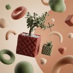 Casa si Gradina - Gradinarit si plante - Plante si ghivece - Ghivece si suporturi - Ghiveci Decorativ Matlasat, Rosu, 13 cm - Infinity.ro
