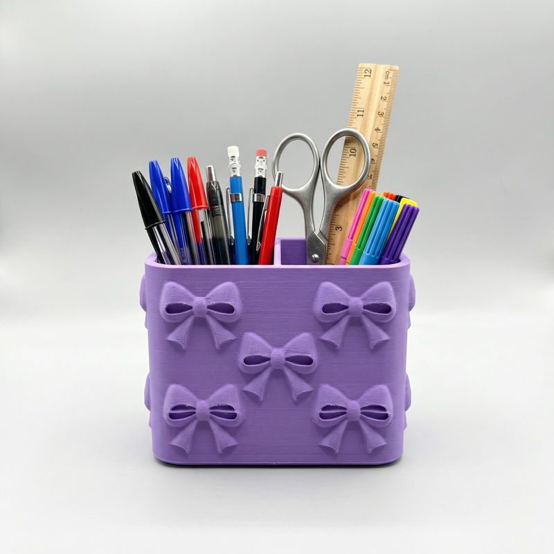 Carti si Birotica - Birotica - Accesorii de birou - Suporturi accesorii birou - Organizator Birou cu Model Fundite, Mov, 10 cm - Infinity.ro