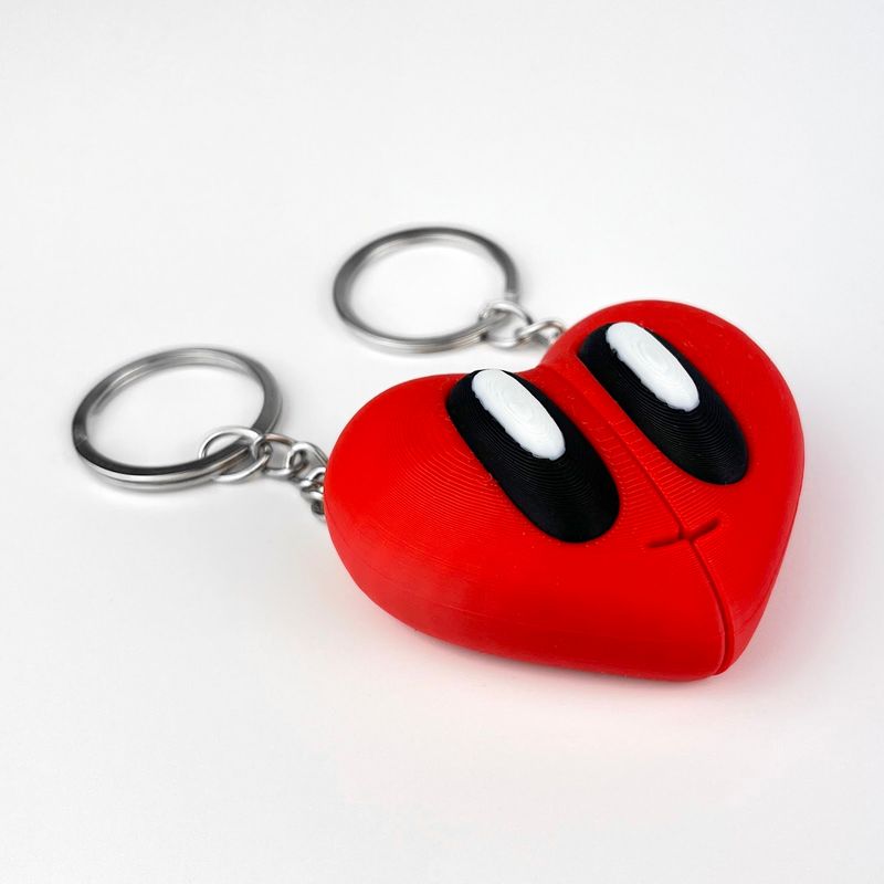 Market - Cadouri - Suveniruri - Set Brelocuri Inima Valentine's Day / Ziua Indragostitilor cu Magnet, 3D, Rosu - Infinity.ro