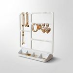 Fashion, accesorii si bijuterii - Femei - Bijuterii femei - Cutii bijuterii - Organizator Bijuterii Silueta Moderna, Alb, 20 cm - Infinity.ro