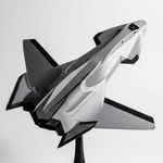Jucarii, Copii si Bebe - Jucarii si jocuri - Vehicule si jucarii cu telecomanda - Elicoptere, avioane si nave de jucarie - Macheta Avion FA 37 Talon, decoratiune birou, cu stand, 20m, printat 3D - Infinity.ro