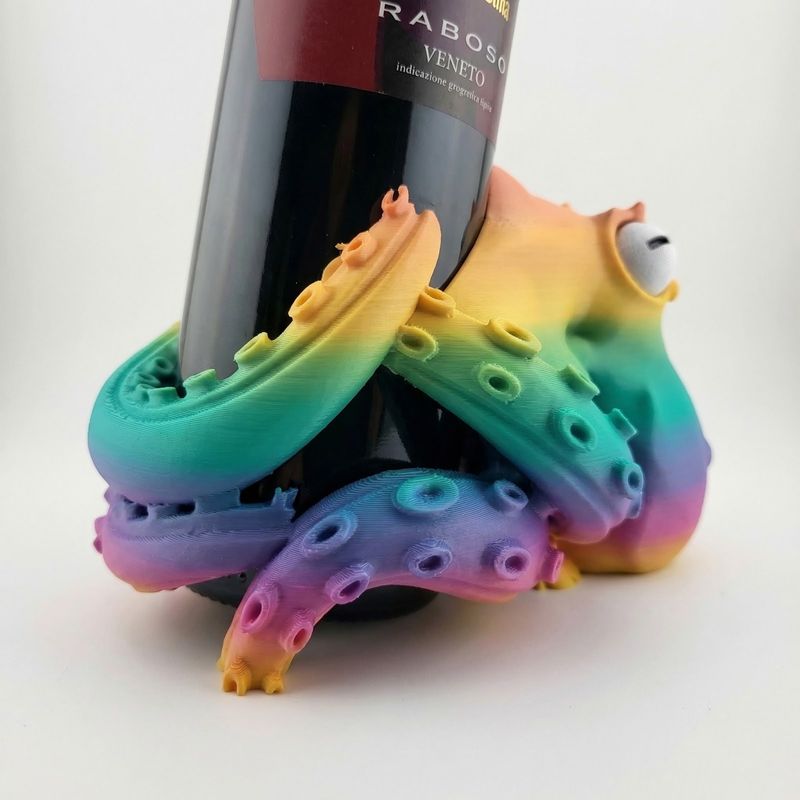 Casa si Gradina - Bucatarie si vesela - Accesorii bar - Suporturi bauturi - Suport Sticla de Vin cu Caracatita Decorativa, Multicolor, 19 cm - Infinity.ro