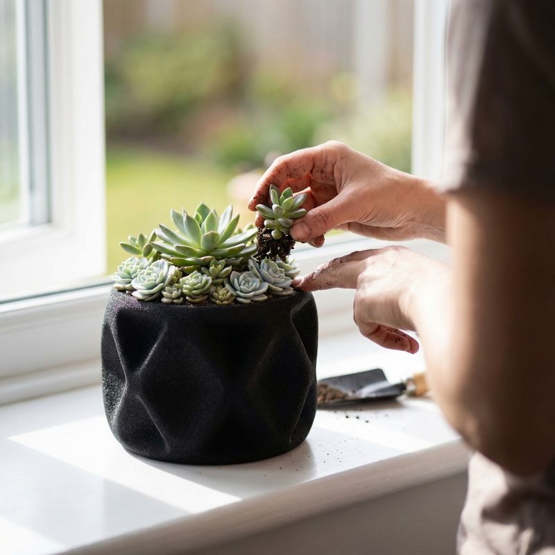 Casa si Gradina - Gradinarit si plante - Plante si ghivece - Ghivece si suporturi - Ghiveci Decorativ cu Textura Catifelata, Negru, 17 cm - Infinity.ro