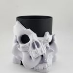Carti si Birotica - Birotica - Accesorii de birou - Suporturi accesorii birou - Suport pixuri craniu, organizator birou, design 3D, 7,5cm, 400ml, plastic PLA - Infinity.ro