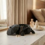 Fashion, accesorii si bijuterii - Femei - Bijuterii femei - Cutii bijuterii - Cutie Bijuterii cu Capac, Silueta Testoasa Eleganta, Negru, 18 cm - Infinity.ro