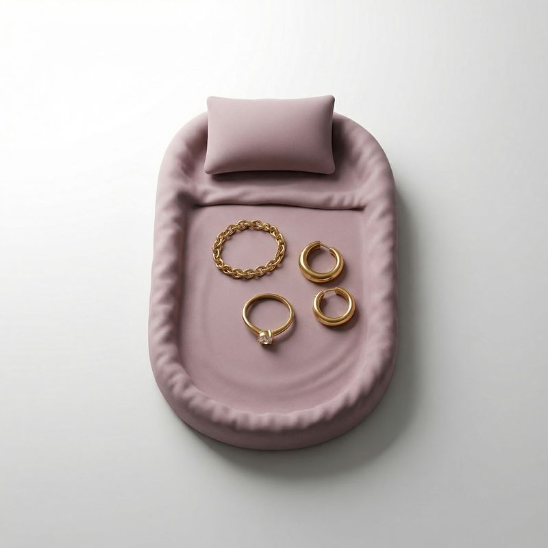 Fashion, accesorii si bijuterii - Femei - Bijuterii femei - Cutii bijuterii - Tavita pentru Bijuterii Armonie, Roz Pudrat, 15 cm - Infinity.ro