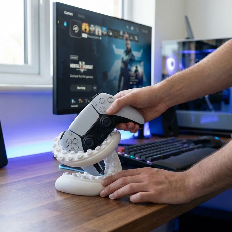 PC, gaming si accesorii - Gaming - Accesorii gaming - Accesorii console gaming - Suport Controller Tentacul, Alb, 16 cm - Infinity.ro