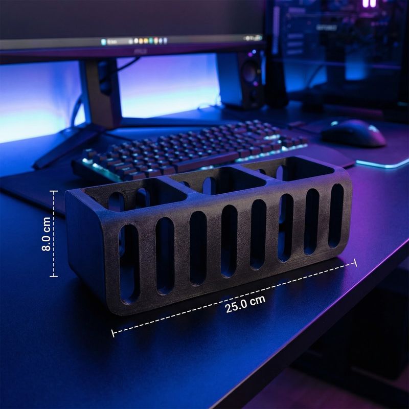PC, gaming si accesorii - Periferice PC - Periferice Diverse - Suport organizator telecomenzi si controle, negru, 25 cm - Infinity.ro