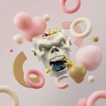 Casa si Gradina - Decoratiuni - Obiecte decorative - Vaze si boluri decorative - Bol Decorativ Craniu Halloween, Alb, 16 cm - Infinity.ro