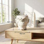 Casa si Gradina - Decoratiuni - Obiecte decorative - Vaze si boluri decorative - Bol Decorativ Craniu Halloween, Alb, 16 cm - Infinity.ro