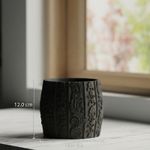 Casa si Gradina - Gradinarit si plante - Plante si ghivece - Ghivece si suporturi - Ghiveci Decorativ cu Ornamente Florale, Negru, 14 cm - Infinity.ro