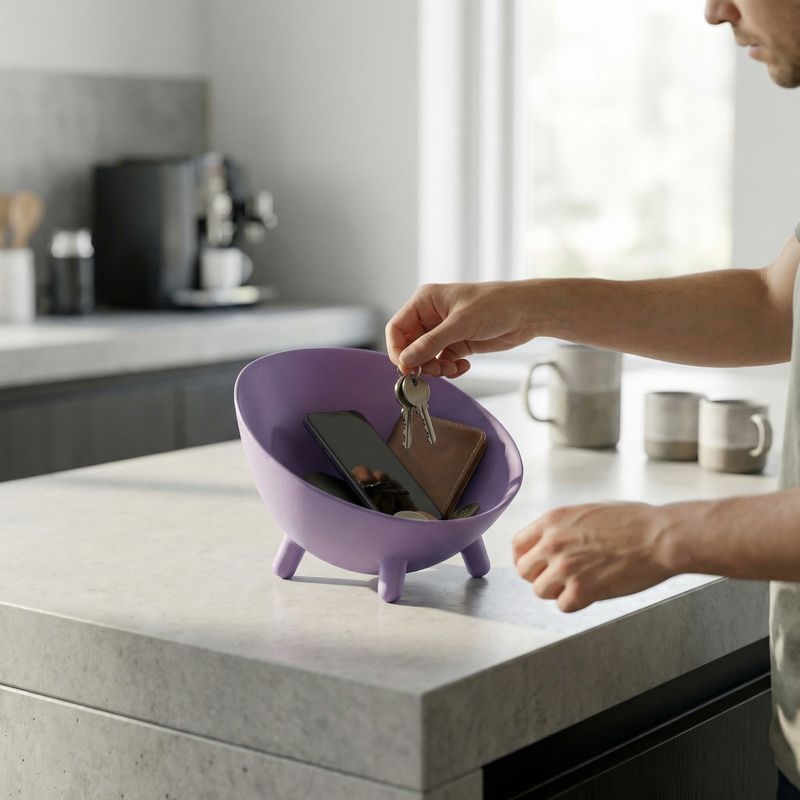 Casa si Gradina - Mobilier - Organizare si depozitare - Cutii depozitare - Bol Organizator cu Picioruse Elegant, Mov, 4 cm - Infinity.ro