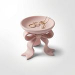 Fashion, accesorii si bijuterii - Femei - Bijuterii femei - Cutii bijuterii - Tavita pentru Bijuterii cu Funda Eleganta, Roz, 11 cm - Infinity.ro