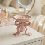 Fashion, accesorii si bijuterii - Femei - Bijuterii femei - Cutii bijuterii - Tavita pentru Bijuterii cu Funda Eleganta, Roz, 11 cm - Infinity.ro