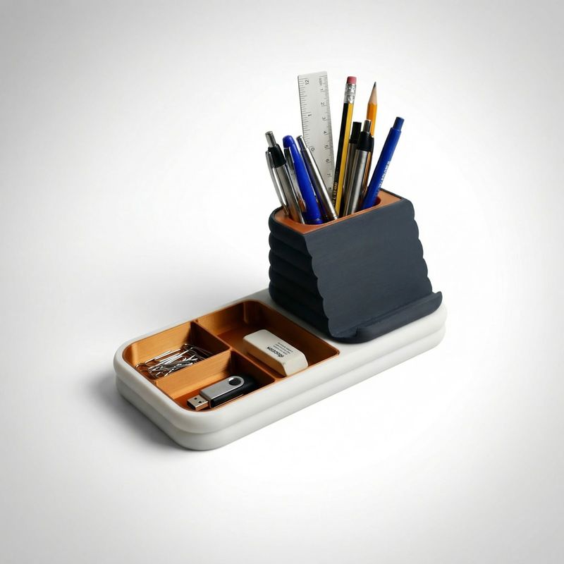 Carti si Birotica - Birotica - Accesorii de birou - Suporturi accesorii birou - Organizator Birou Modular Armonie, Negru, 11cm - Infinity.ro