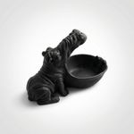 Casa si Gradina - Decoratiuni - Obiecte decorative - Vaze si boluri decorative - Bol Decorativ Sculptural cu Hipopotam, Negru, 20 cm - Infinity.ro