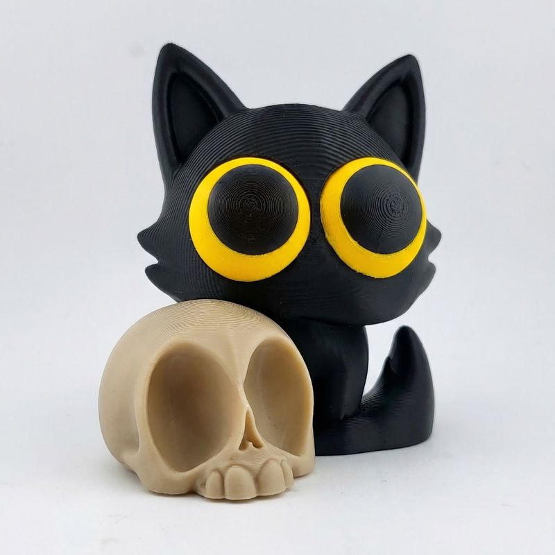 Casa si Gradina - Decoratiuni - Obiecte decorative - Accesorii decorative - Figurina Decorativa Pisica Mistica cu Craniu, Negru, 6 cm - Infinity.ro