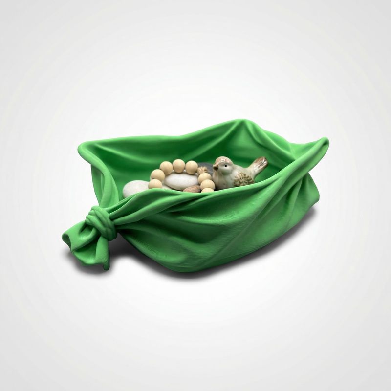 Casa si Gradina - Decoratiuni - Obiecte decorative - Vaze si boluri decorative - Bol Decorativ cu Pliuri Elegante, Verde, 17 cm - Infinity.ro