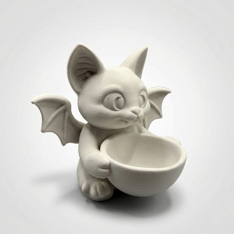 Casa si Gradina - Decoratiuni - Obiecte decorative - Vaze si boluri decorative - Bol Decorativ Halloween cu Liliac, Bej, 20 cm - Infinity.ro