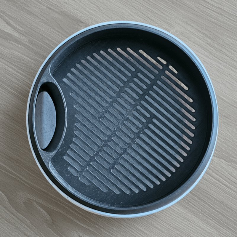 Casa si Gradina - Decoratiuni - Obiecte decorative - Vaze si boluri decorative - Bol Dublu pentru Seminte cu Compartiment pentru Coji, Negru & Gri, Printat 3D, 17 cm - Infinity.ro