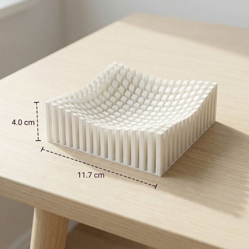 Carti si Birotica - Birotica - Accesorii de birou - Suporturi accesorii birou - Tava organizator birou, alb, 12 cm, design modern, printare 3D - Infinity.ro