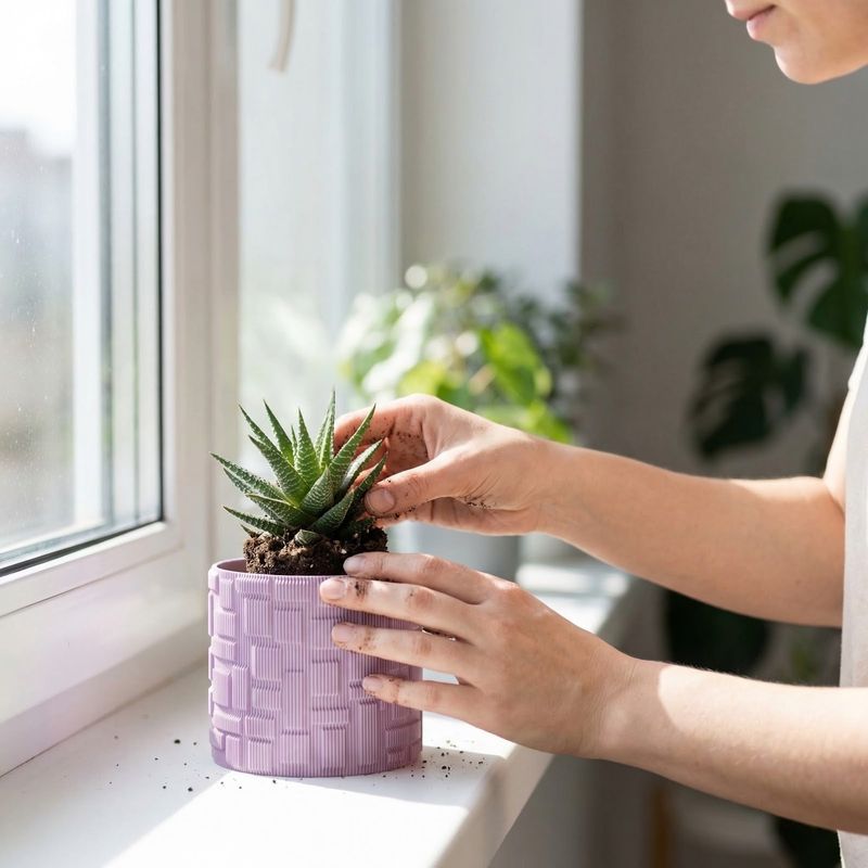 Casa si Gradina - Gradinarit si plante - Plante si ghivece - Ghivece si suporturi - Ghiveci Decorativ cu Model Geometric Striat, Mov Lila, 13 cm - Infinity.ro