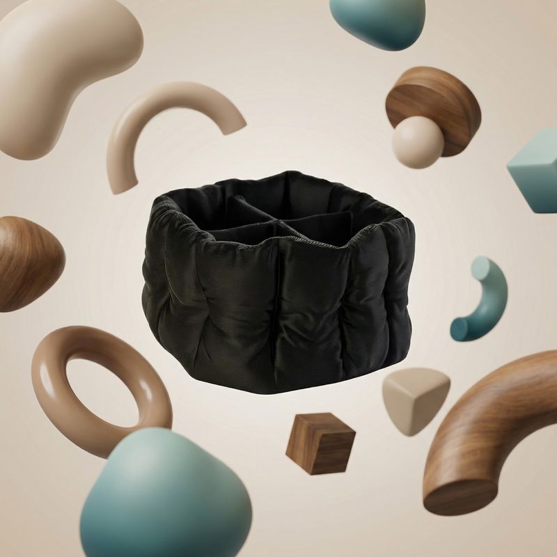 Carti si Birotica - Birotica - Accesorii de birou - Suporturi accesorii birou - Organizator Birou cu Textura Matlasata, Negru, 18 cm - Infinity.ro