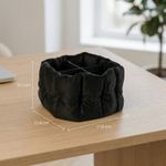 Carti si Birotica - Birotica - Accesorii de birou - Suporturi accesorii birou - Organizator Birou cu Textura Matlasata, Negru, 18 cm - Infinity.ro