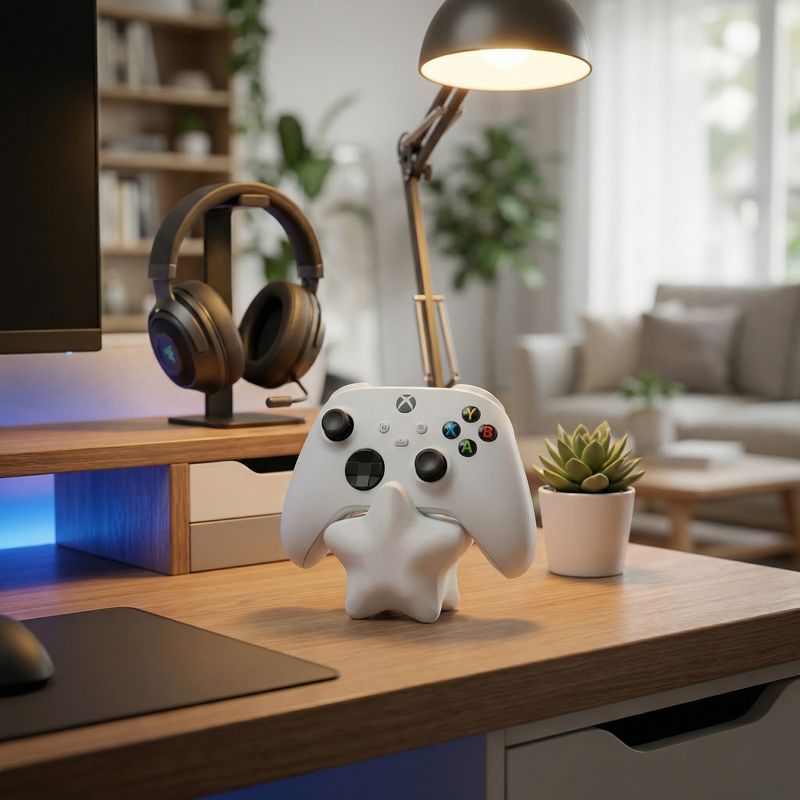 PC, gaming si accesorii - Gaming - Accesorii gaming - Accesorii console gaming - Suport Controller Stea, Alb, 9 cm - Infinity.ro