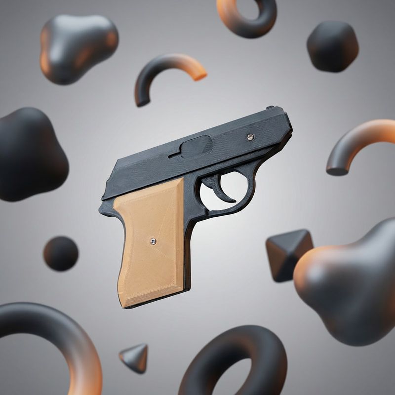 Jucarii, Copii si Bebe - Jucarii si jocuri - Jucarii de rol - Arme de jucarie - Pistol de Jucarie, Negru, 15 cm - Infinity.ro