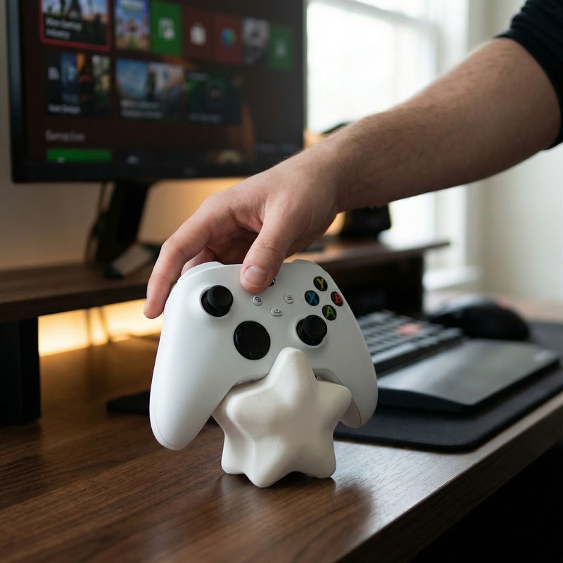 PC, gaming si accesorii - Gaming - Accesorii gaming - Accesorii console gaming - Suport Controller Stea, Alb, 9 cm - Infinity.ro
