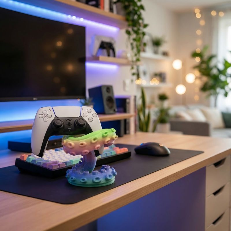 PC, gaming si accesorii - Gaming - Accesorii gaming - Accesorii console gaming - Suport Controller cu Design Tentacul, Multicolor, 14 cm - Infinity.ro