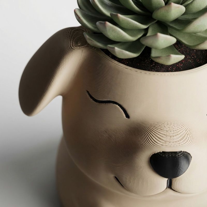 Casa si Gradina - Gradinarit si plante - Plante si ghivece - Ghivece si suporturi - Ghiveci Decorativ Puppy, Bej, 15 cm - Infinity.ro