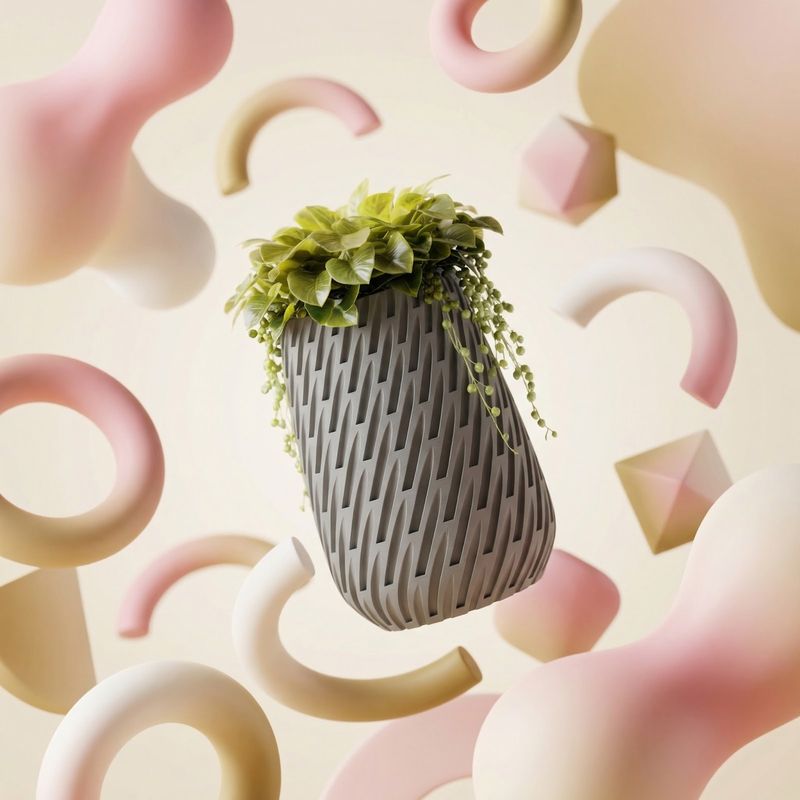 Casa si Gradina - Decoratiuni - Obiecte decorative - Vaze si boluri decorative - Vaza Decorativa cu Textura Fluida, Gri, 29 cm - Infinity.ro
