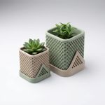 Casa si Gradina - Gradinarit si plante - Plante si ghivece - Ghivece si suporturi - Ghiveci Decorativ Geometric cu Tavita, Alb, 12 cm - Infinity.ro