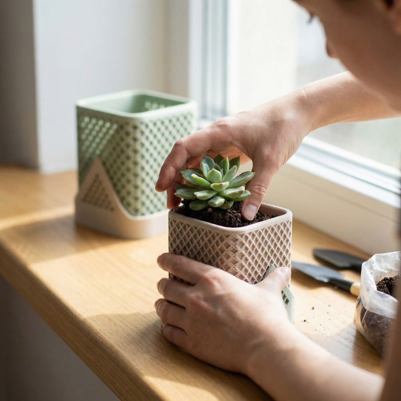 Casa si Gradina - Gradinarit si plante - Plante si ghivece - Ghivece si suporturi - Ghiveci Decorativ Geometric cu Tavita, Alb, 12 cm - Infinity.ro