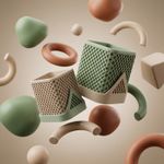 Casa si Gradina - Gradinarit si plante - Plante si ghivece - Ghivece si suporturi - Ghiveci Decorativ Geometric cu Tavita, Alb, 12 cm - Infinity.ro