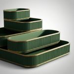 Carti si Birotica - Birotica - Accesorii de birou - Suporturi accesorii birou - Organizator Birou Modular cu Textura Premium, Verde, 20 cm - Infinity.ro