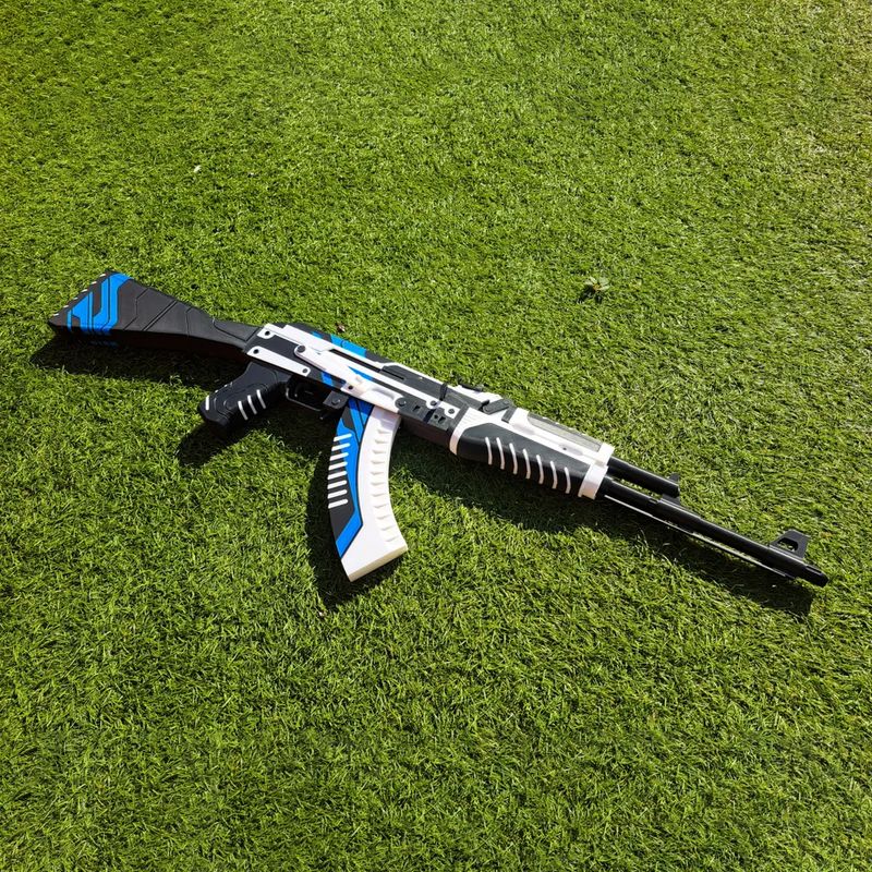 Jucarii, Copii si Bebe - Jucarii si jocuri - Jucarii de rol - Arme de jucarie - Mitraliera replica AK 47 Vulcan, 88cm, dimensiune reala, design autentic, multicolor - Infinity.ro