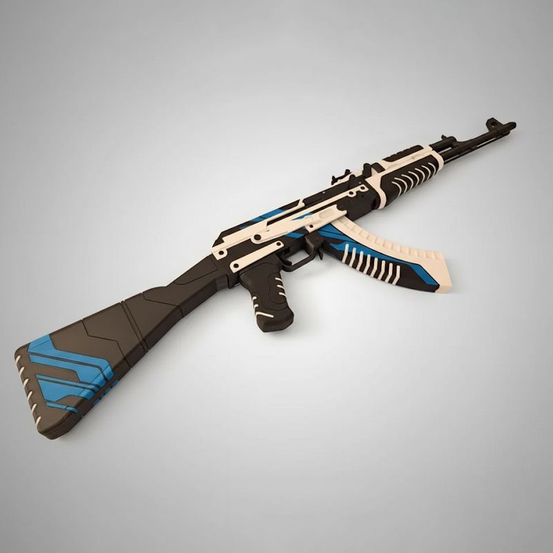 Jucarii, Copii si Bebe - Jucarii si jocuri - Jucarii de rol - Arme de jucarie - Mitraliera replica AK 47 Vulcan, 88cm, dimensiune reala, design autentic, multicolor - Infinity.ro