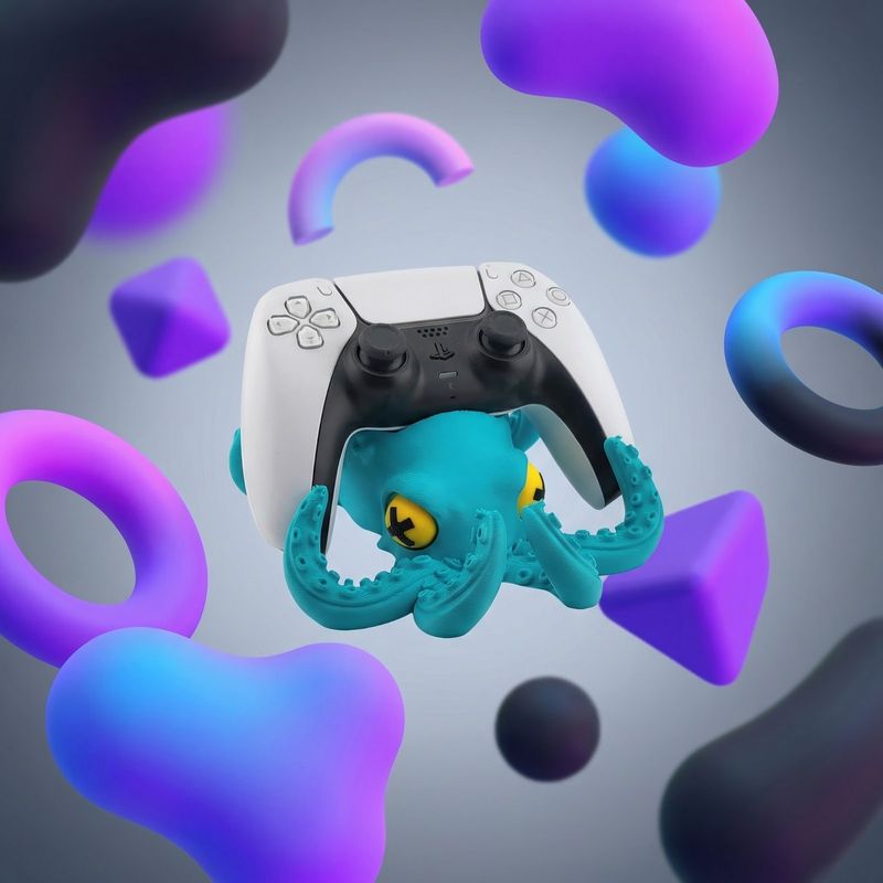 PC, gaming si accesorii - Gaming - Accesorii gaming - Accesorii console gaming - Suport Controller Gaming Tentacular, Turcoaz, 16 cm - Infinity.ro
