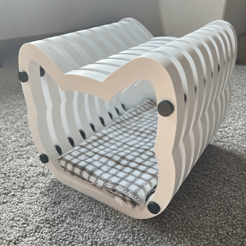 Petshop - Accesorii petshop - Culcusuri si custi - Culcusuri si saltele - Pat pentru Pisici, Alb Mat, Plastic PLA, 30cm, Design Arhitectural - Infinity.ro