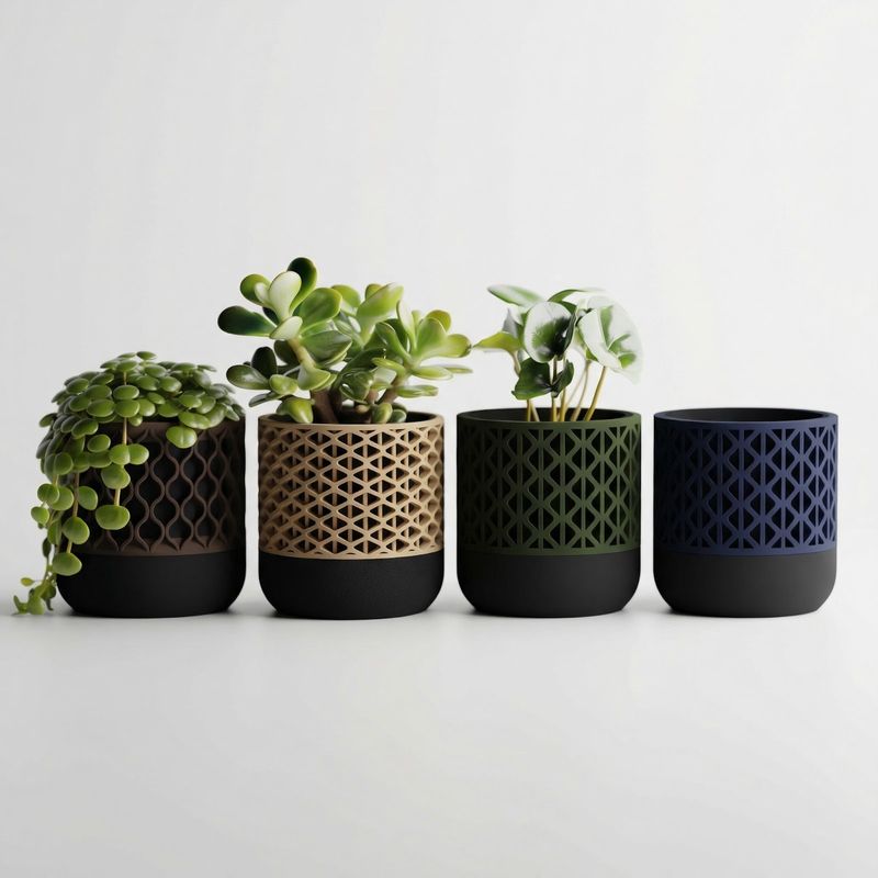 Casa si Gradina - Gradinarit si plante - Plante si ghivece - Ghivece si suporturi - Ghiveci Decorativ Modular Armonie Geometrica, Bej, 10 cm - Infinity.ro