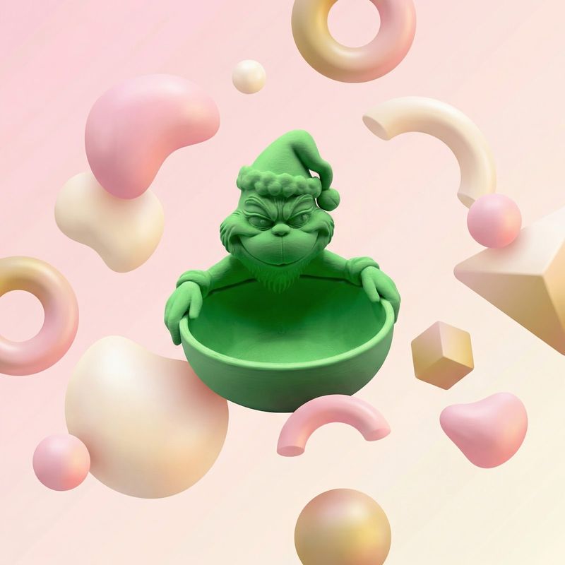 Casa si Gradina - Decoratiuni - Obiecte decorative - Vaze si boluri decorative - Bol Decorativ de Depozitare Festiv, Verde, 13 cm - Infinity.ro