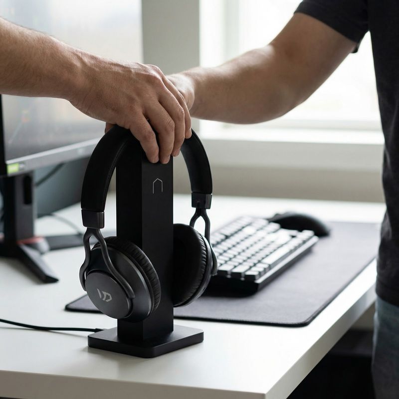 PC, gaming si accesorii - Periferice PC - Periferice Diverse - Suport casti, negru, 21 cm - Infinity.ro