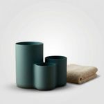 Casa si Gradina - Sanitare - Suporturi si accesorii baie - Accesorii baie - Suport Ustensile Bucatarie cu 3 Compartimente, Verde Petrol, 21 cm - Infinity.ro