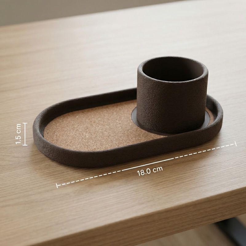 Carti si Birotica - Birotica - Accesorii de birou - Suporturi accesorii birou - Tavita Organizator de Birou Minimalista, Negru, 18 cm - Infinity.ro