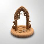 Fashion, accesorii si bijuterii - Femei - Bijuterii femei - Cutii bijuterii - Tava Organizator pentru Bijuterii cu Arc Elegant, Bej, 13 cm - Infinity.ro