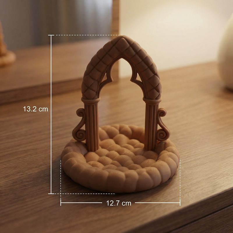 Fashion, accesorii si bijuterii - Femei - Bijuterii femei - Cutii bijuterii - Tava Organizator pentru Bijuterii cu Arc Elegant, Bej, 13 cm - Infinity.ro