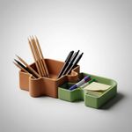 Carti si Birotica - Birotica - Accesorii de birou - Suporturi accesorii birou - Organizator modular de birou cu 4 compartimente, multicolor, 20 cm - Infinity.ro